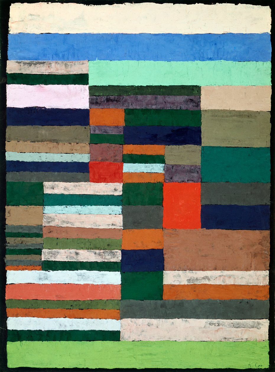 Altimetria individualizada de riscas por Paul Klee (1879-1940), pastel sobre papel de Paul Klee