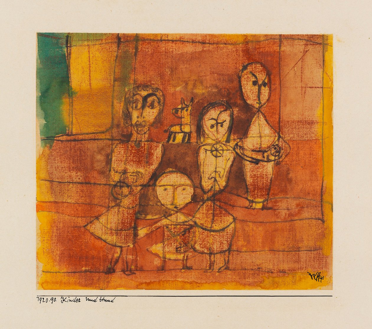 Crianças e cachorro Crianças e cachorro, década de 1920. de Paul Klee