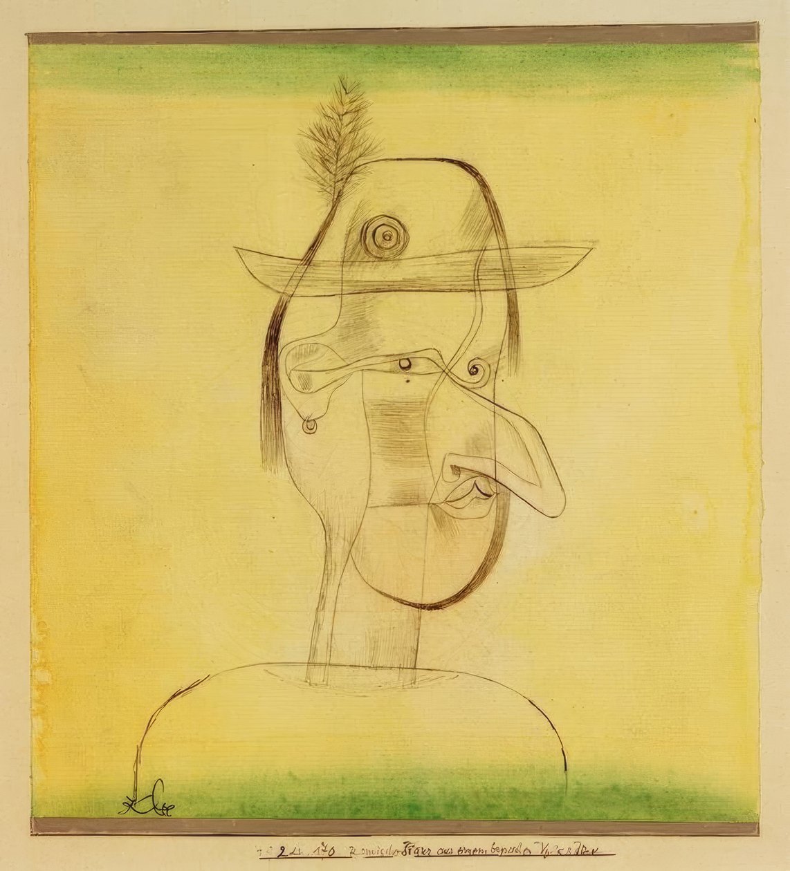 Figura engraçada de uma peça folclórica da Baviera de Paul Klee