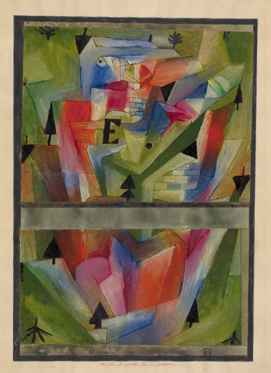 Paisagem perto de E. na Baviera, 1921. de Paul Klee