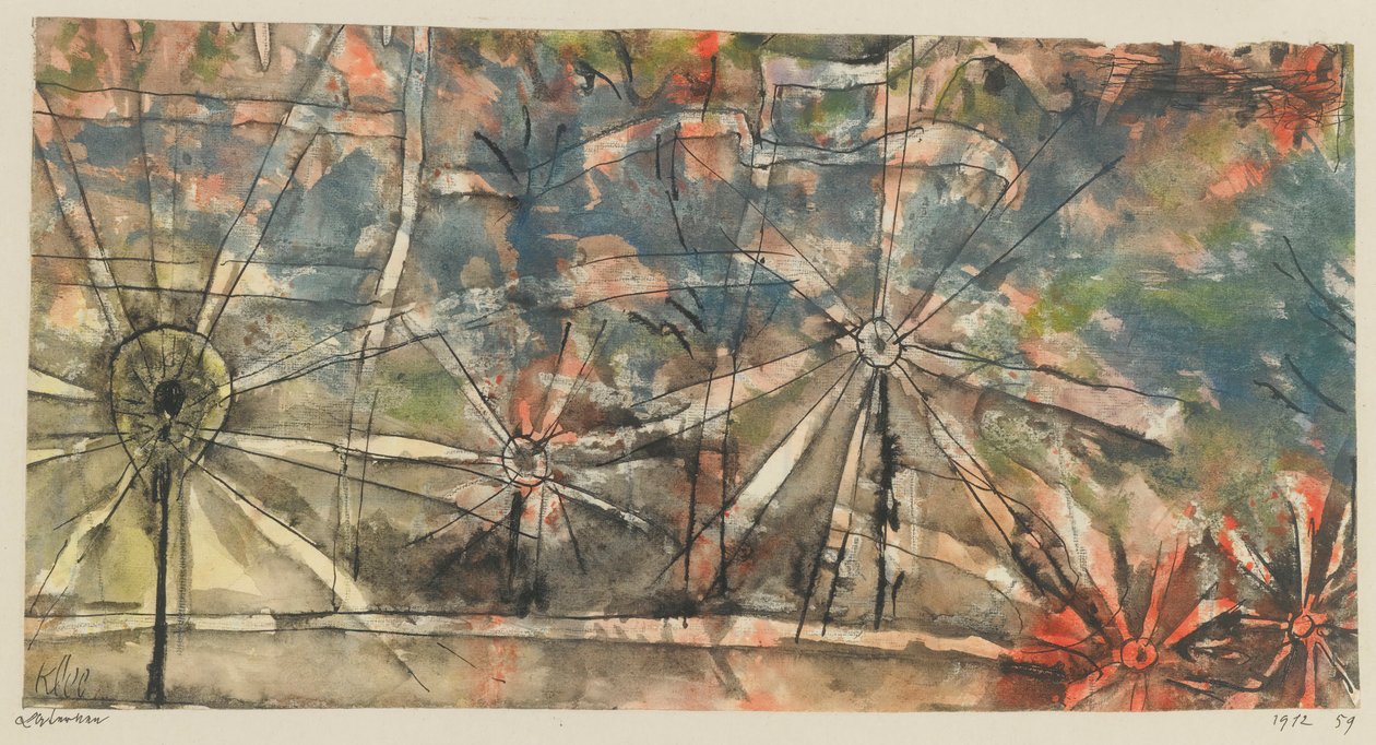 Lanternas Lâmpadas de Rua, 1912. de Paul Klee