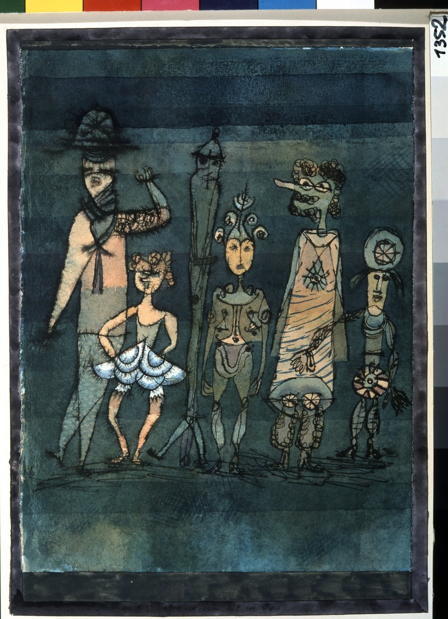 Máscaras. Pintura por Paul Klee (1879-1940) de Paul Klee