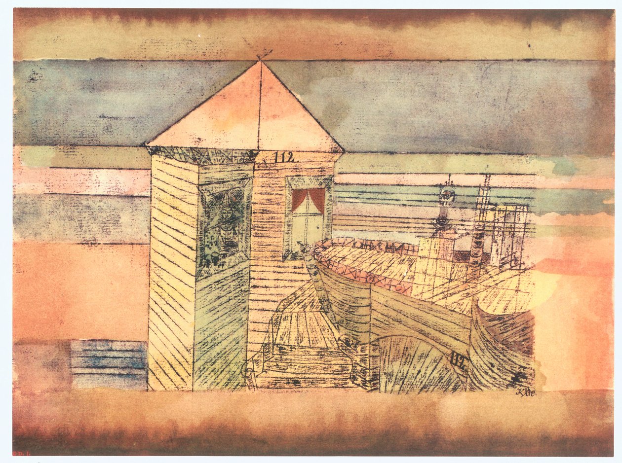 Aterragem milagrosa, ou "112" (gravura) de Paul Klee