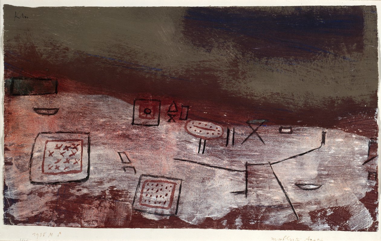 Moeblierte Arktis (mobiliário árctico). 1935 (Tempera sobre papel) de Paul Klee