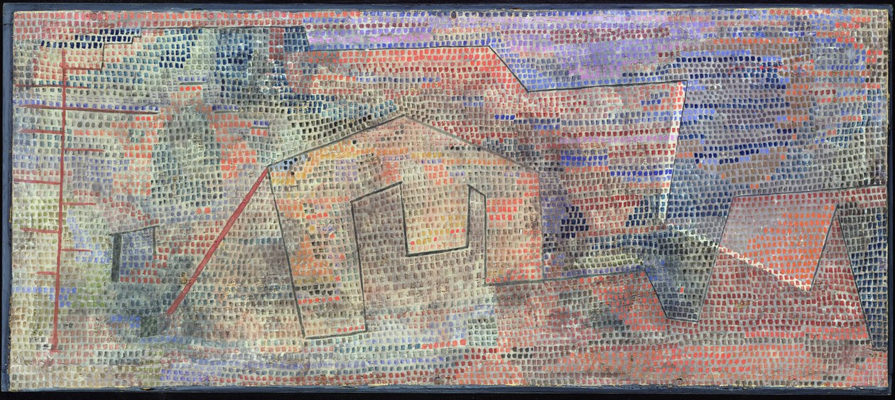 Muted Hardnesses 1931 (no 282) (aguarela em gaze preparada em cartão) de Paul Klee