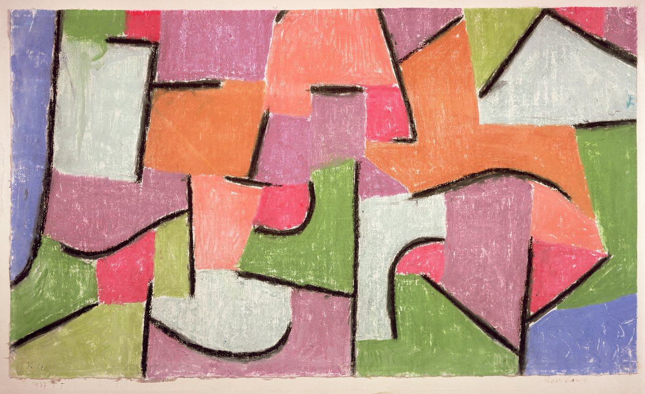 Overland (Uberland) 1937 (pastel sobre linho) de Paul Klee