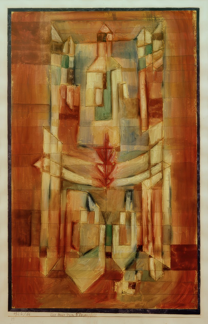 P.Klee, A Casa da Flecha Voadora - Pintura, 1922 de Paul Klee