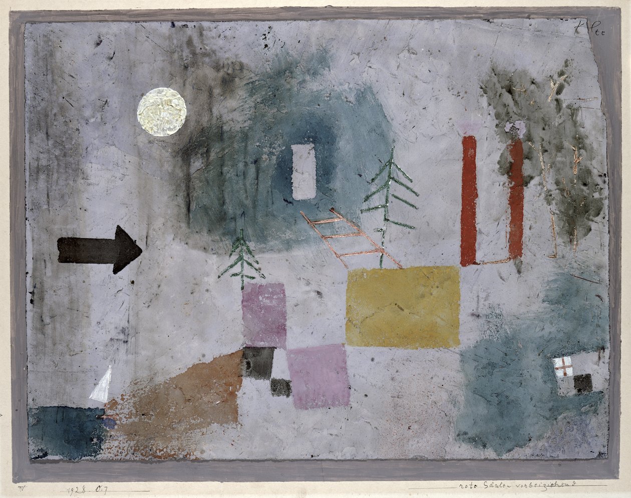 Passagem pelos pilares vermelhos de Paul Klee