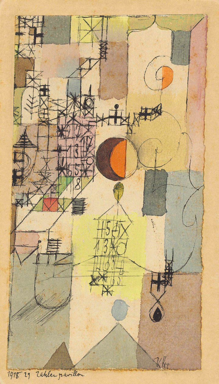 Pavilhão dos Números, 1918. de Paul Klee