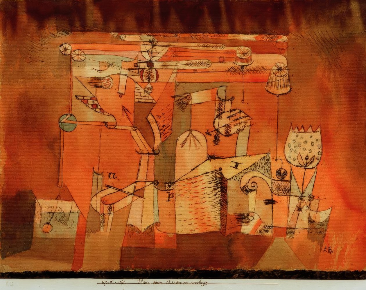 Plano de uma fábrica de máquinas de Paul Klee