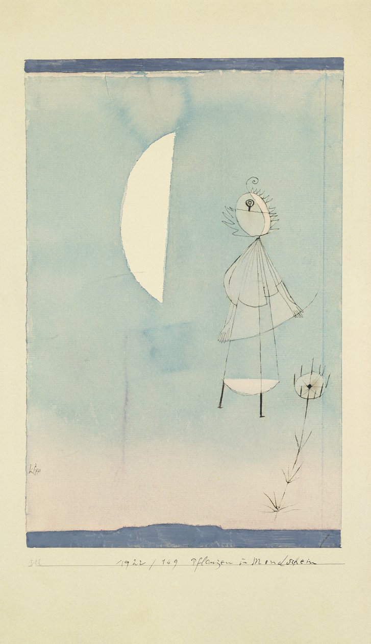 Plantas ao luar (tinta e aguarela sobre papel) de Paul Klee