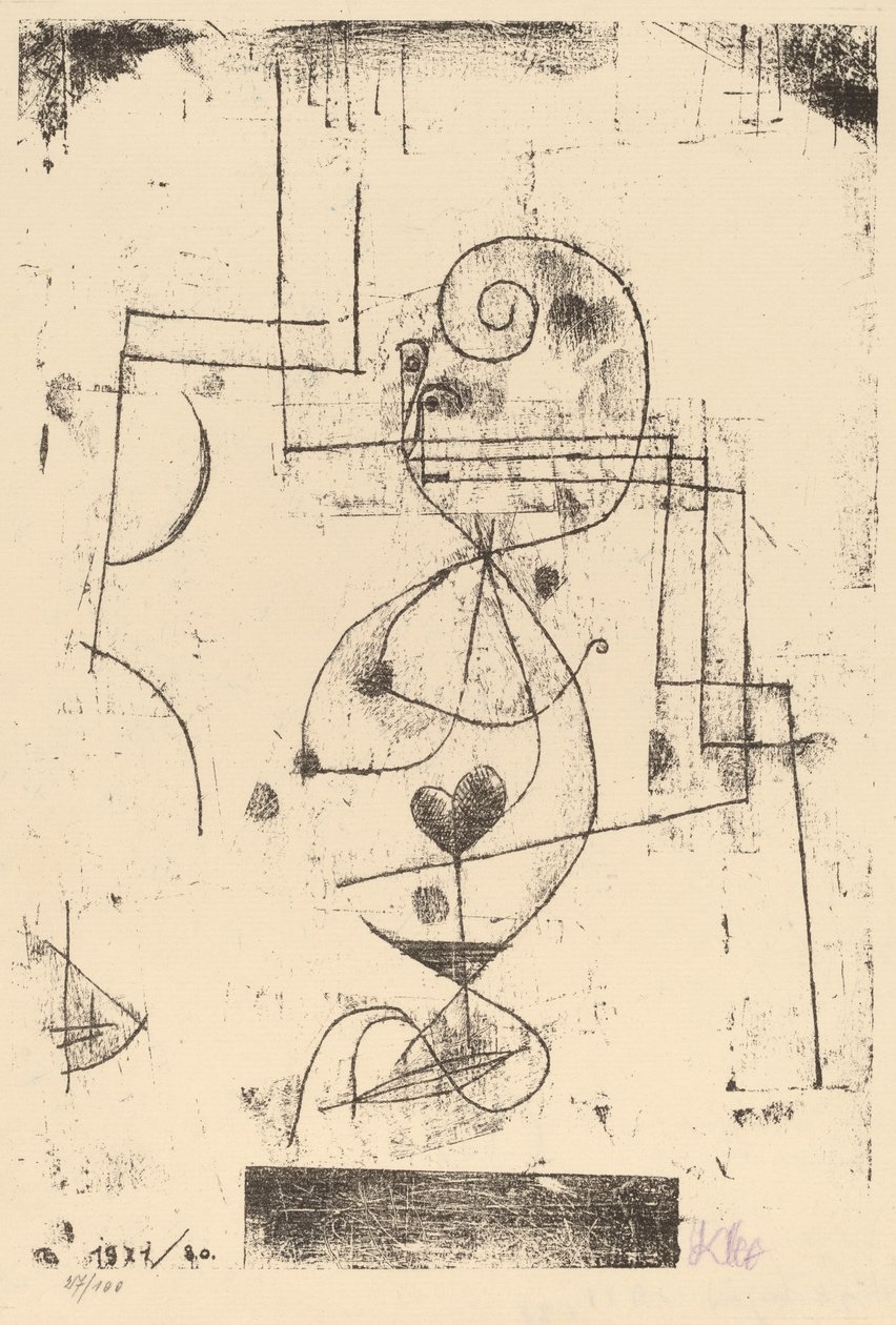 Rainha de Copas Herzdame, 1921. de Paul Klee