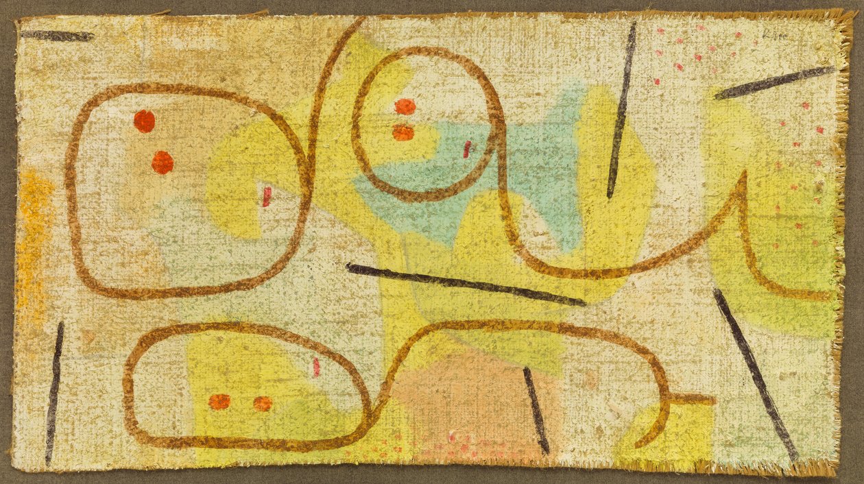 Reclinagem, c. 1937 (óleo sobre serapilheira) de Paul Klee