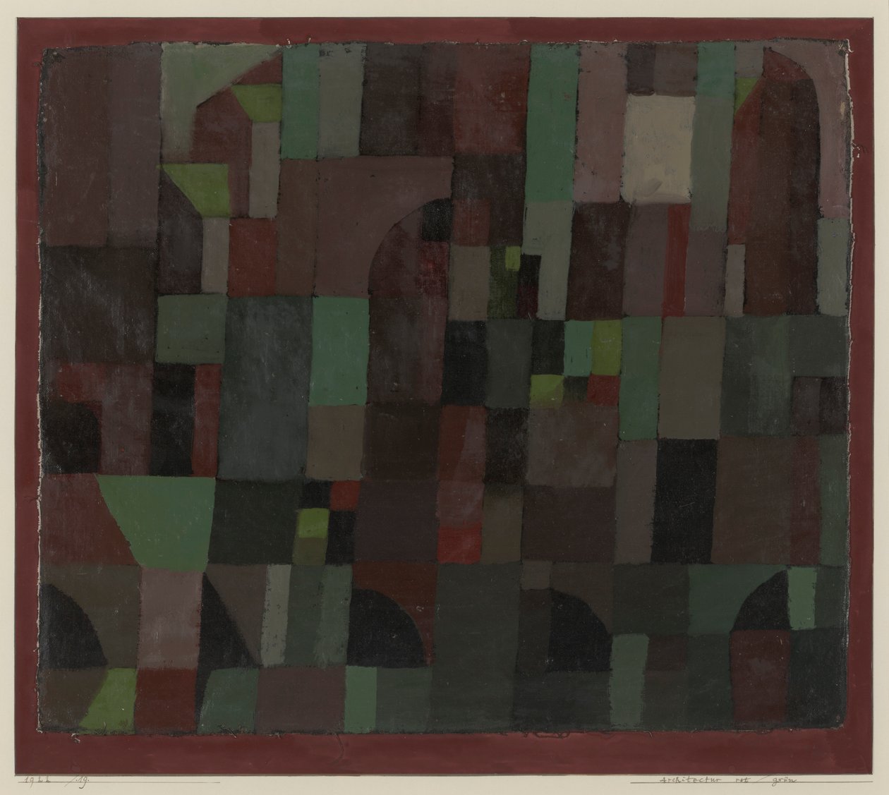 Arquitectura vermelha/verde (gradação amarela/violeta) de Paul Klee