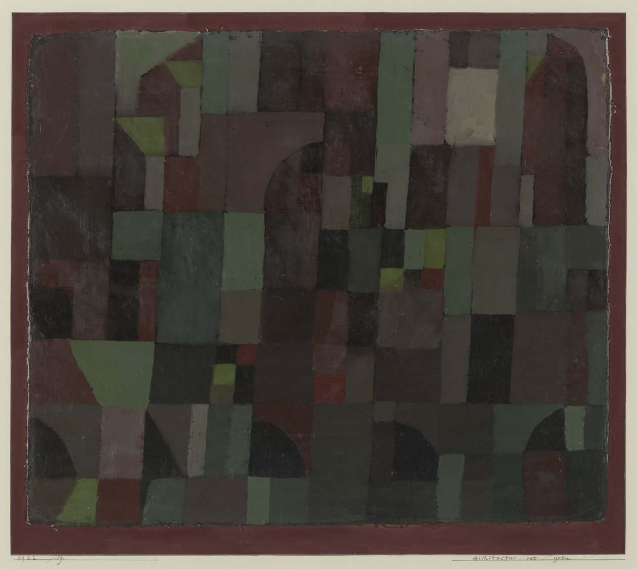 Arquitectura vermelha/verde (gradação amarela/violeta) de Paul Klee