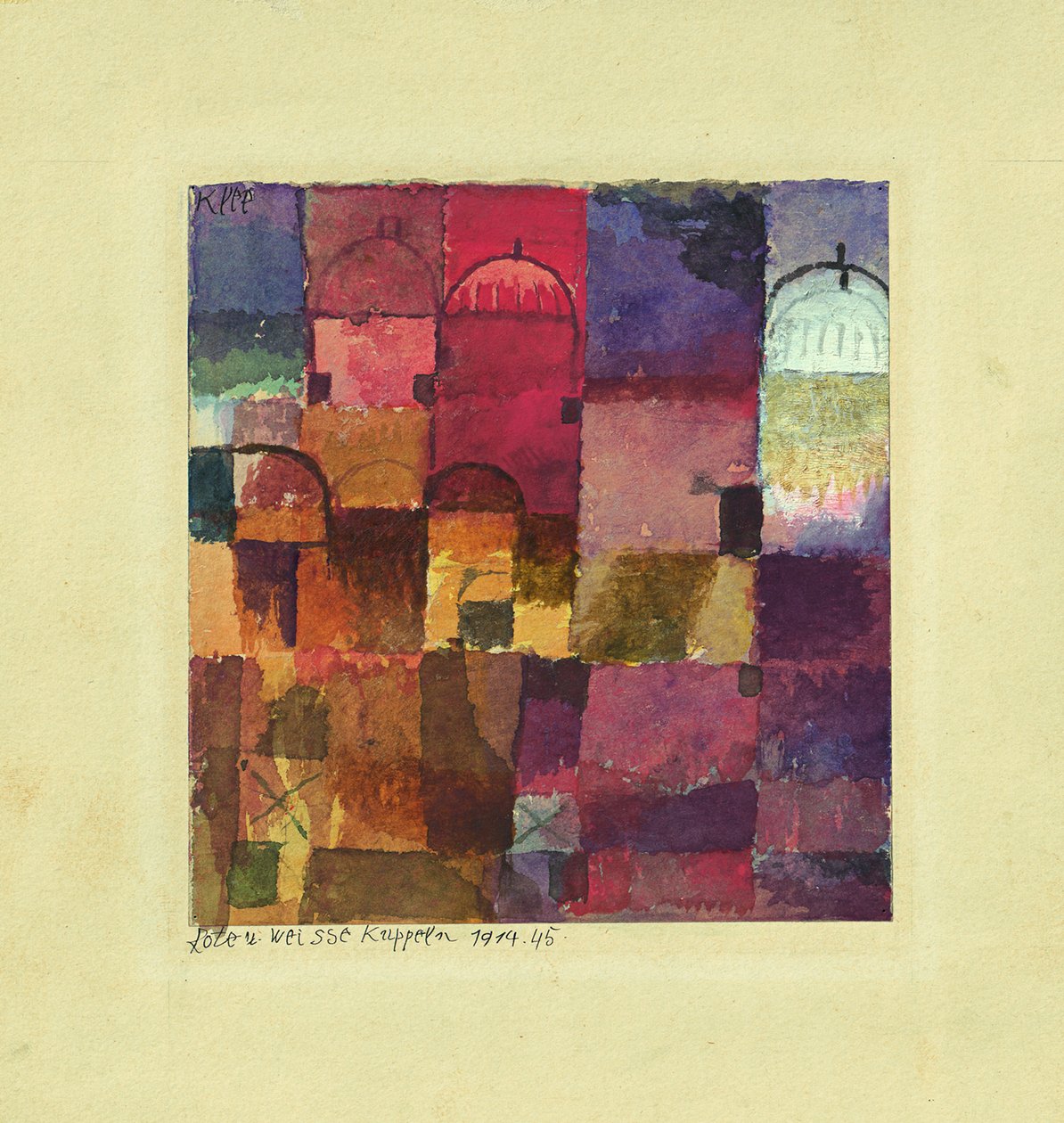 Abóbadas vermelhas e brancas, 1914 de Paul Klee