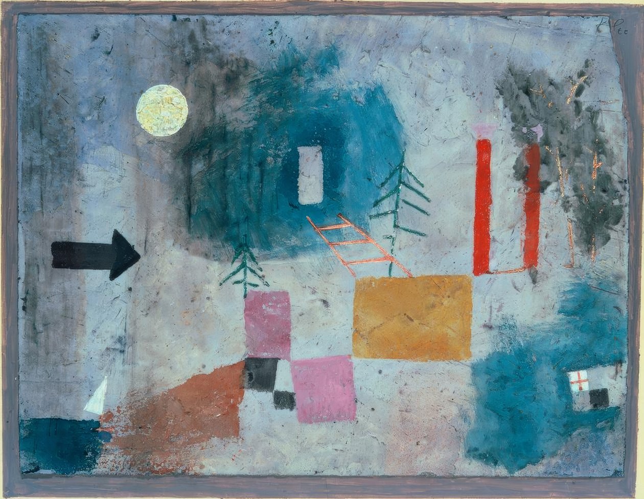 Colunas vermelhas que passam de Paul Klee