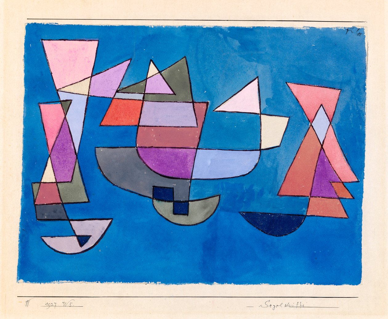 Segelschiffe Barcos à vela, 1927. de Paul Klee
