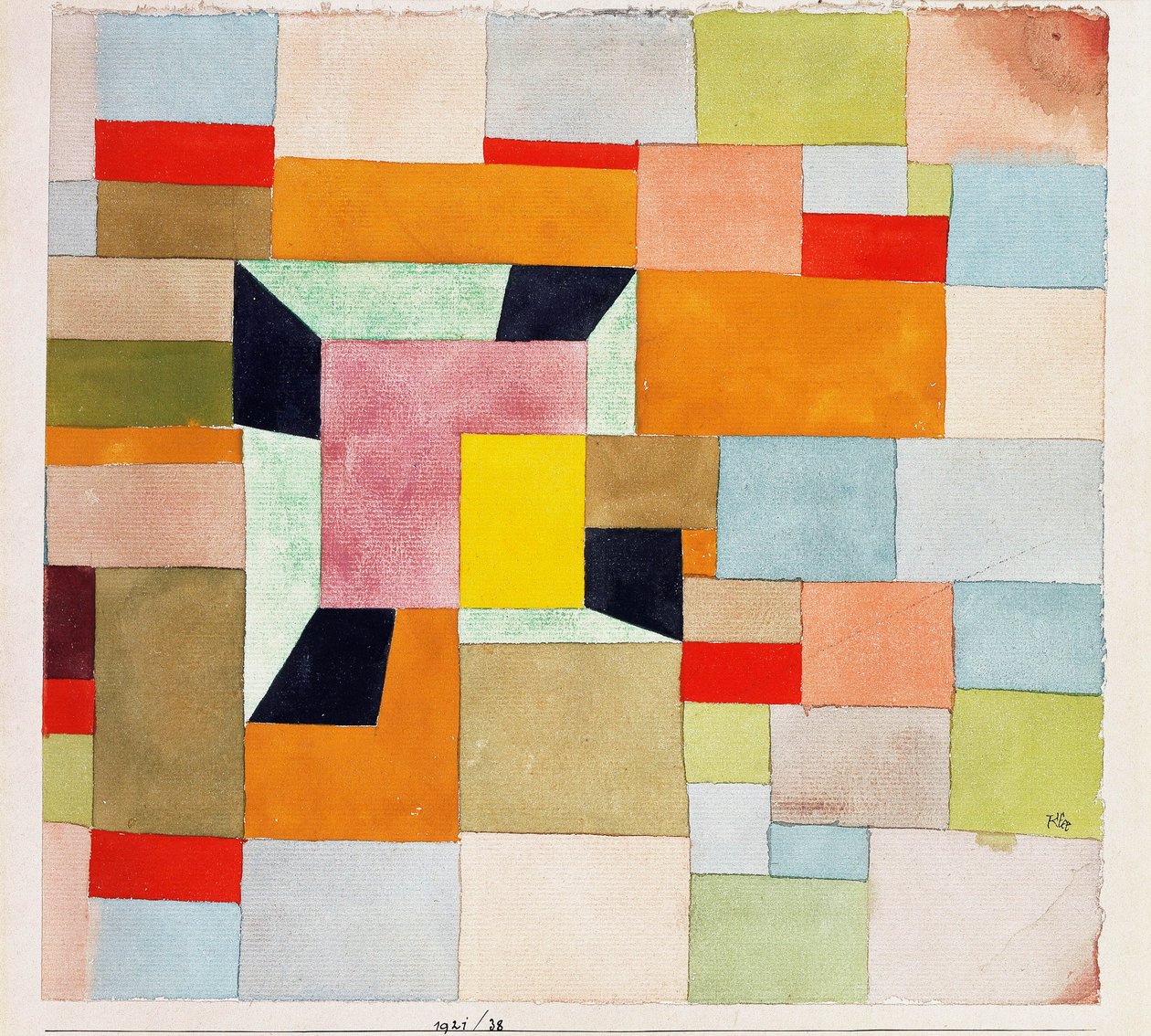 Rectângulos rectangulares de cor dividida; quadrados de cor dividida de Paul Klee