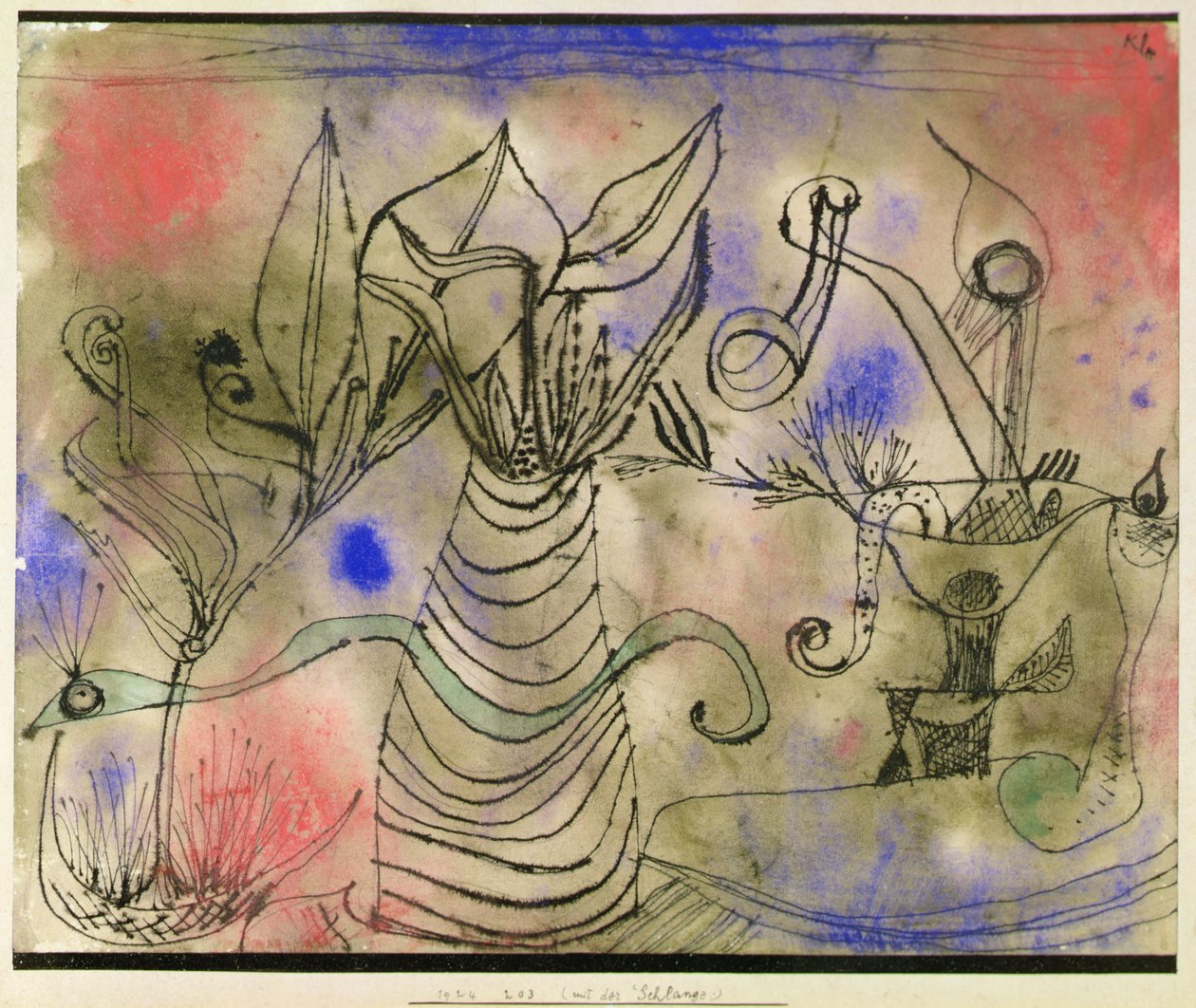 Natureza morta com serpente de Paul Klee