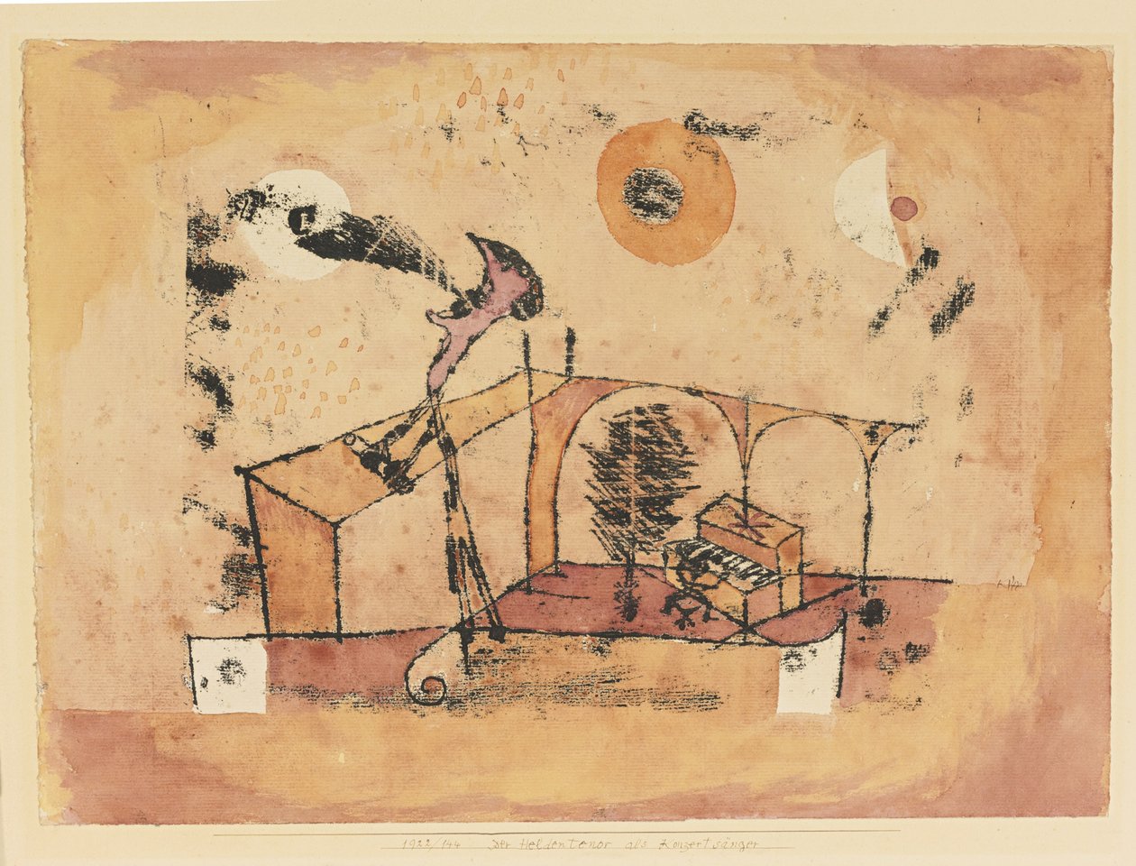 O Tenor Heroico Como Cantor de Concertos, 1922 de Paul Klee