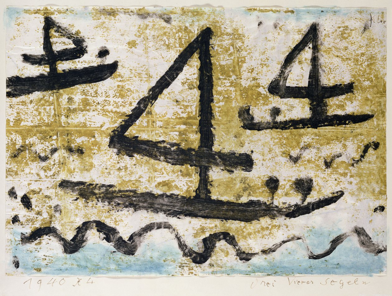 Três quatro veleiros de Paul Klee