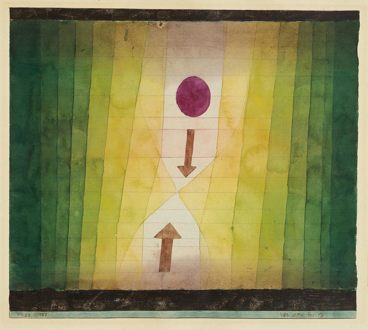 Vor dem Blitz Antes do relâmpago, 1923. de Paul Klee