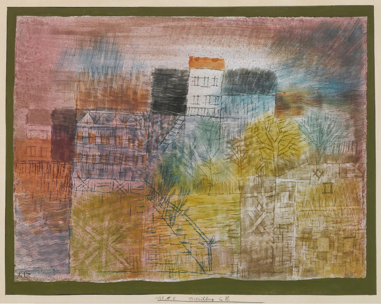 Vorfrühling em H. Início da primavera em H., 1925. de Paul Klee