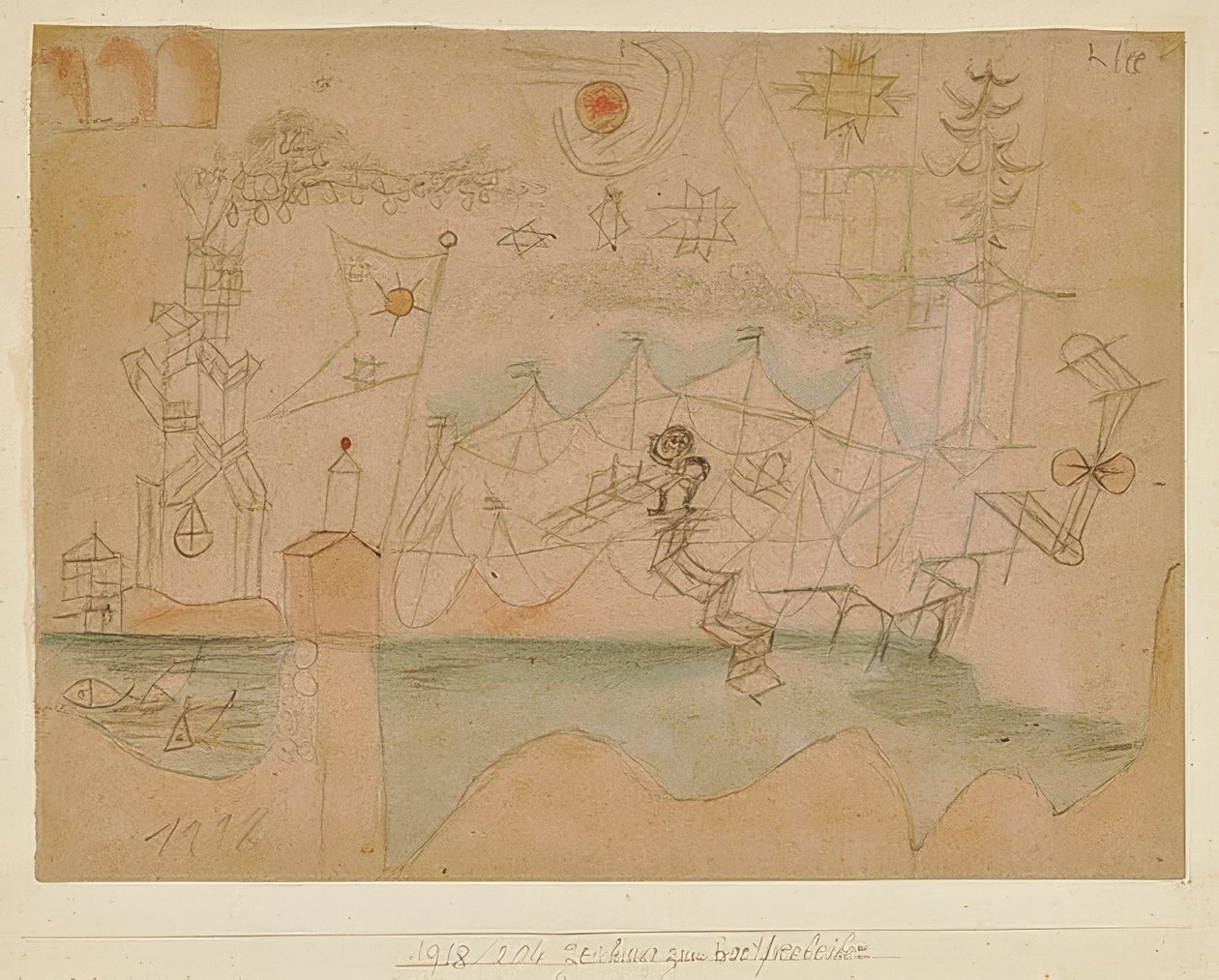 Desenho para a empresa de aluguel de barcos. 1918, 204 de Paul Klee