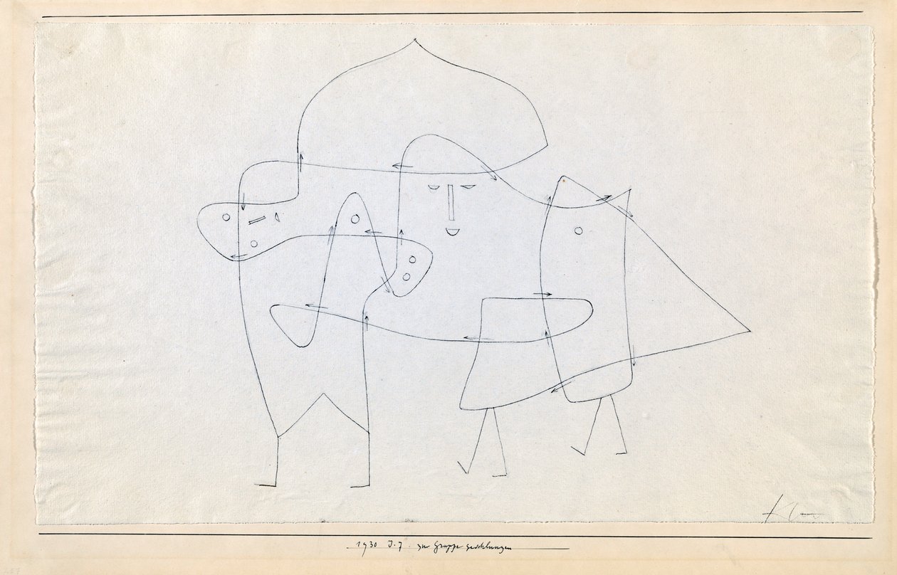 Ao grupo encerrado enlacés en un groupe, 1930. de Paul Klee