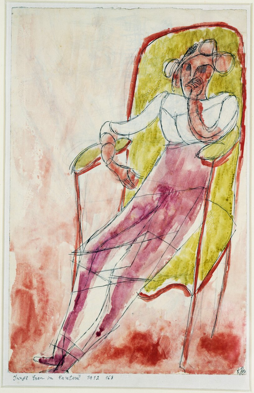 jovem mulher na poltrona de Paul Klee