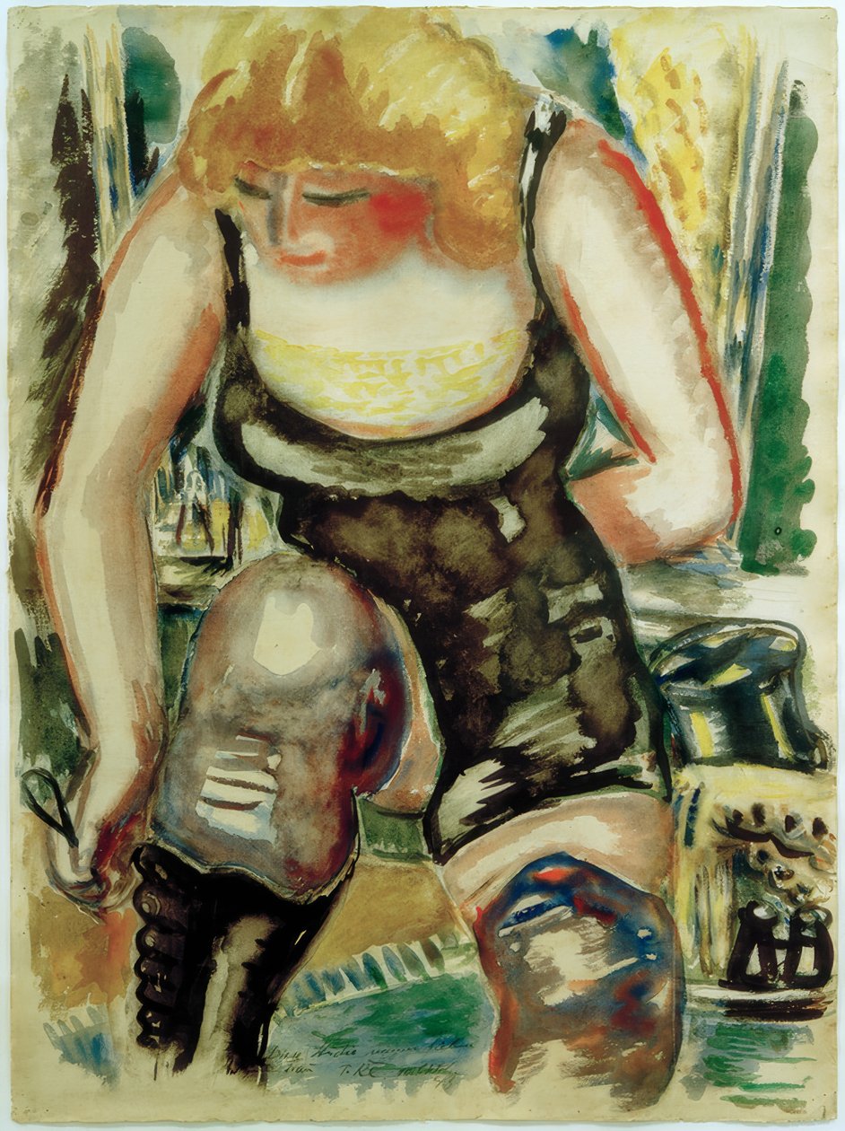 Senhora loira com botão de sapato de Paul Kleinschmidt