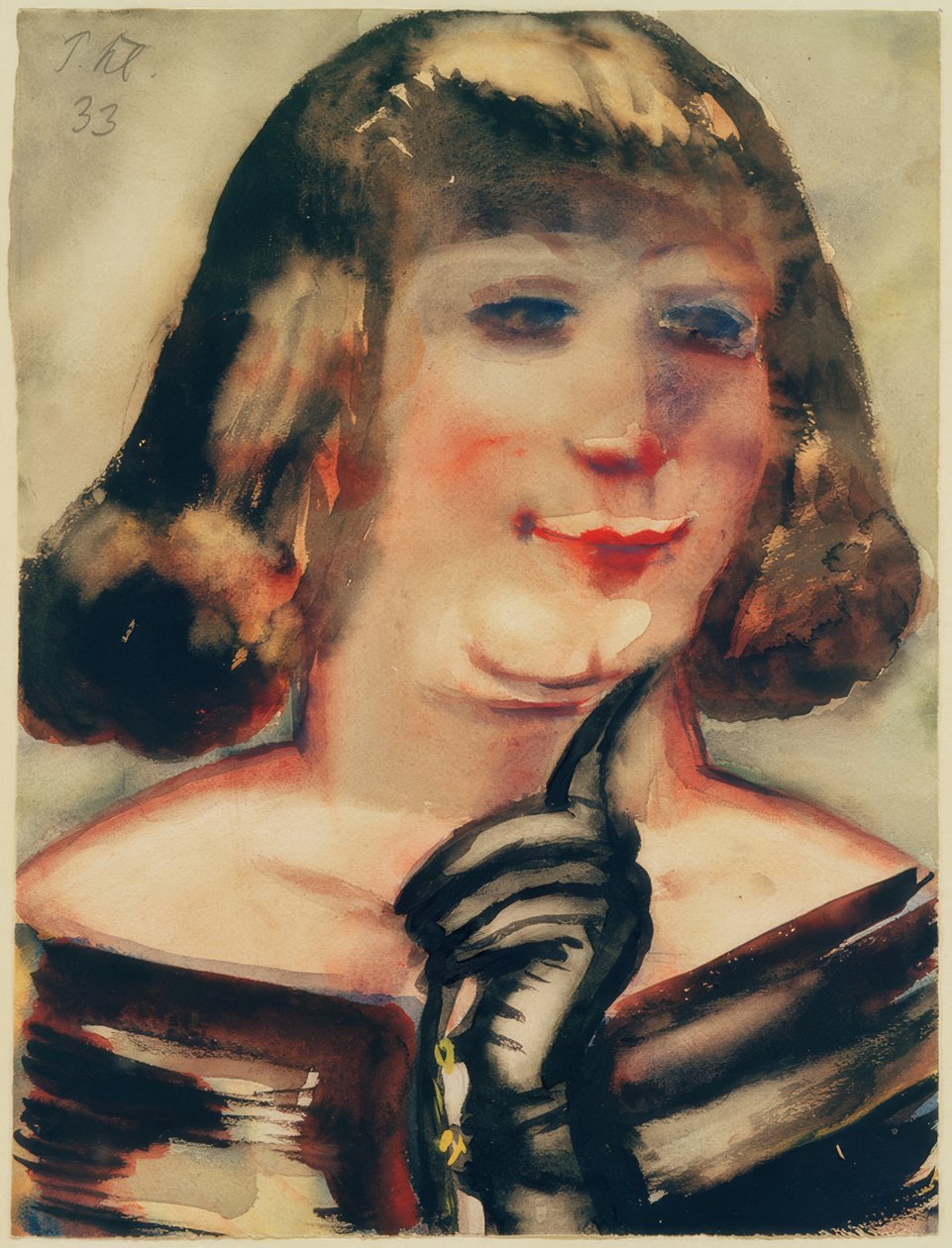 Retrato de uma senhora com uma luva preta de Paul Kleinschmidt