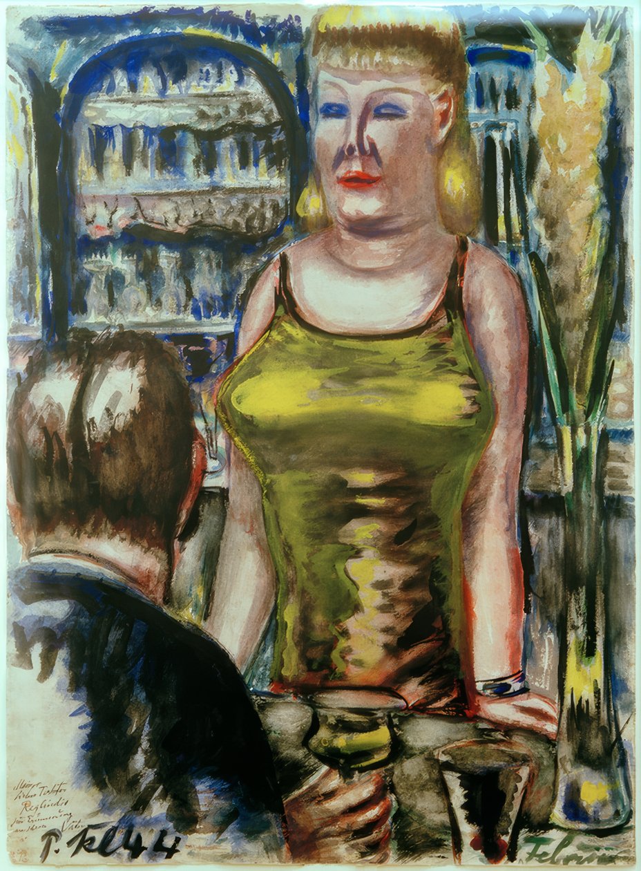 Barmaid amarela com mestre de Paul Kleinschmidt