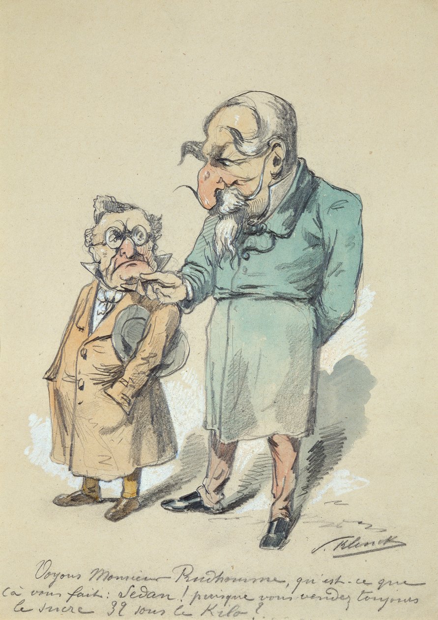 Monsieur Prudhomme e Napoleão III (aguarela) de Paul Klenck