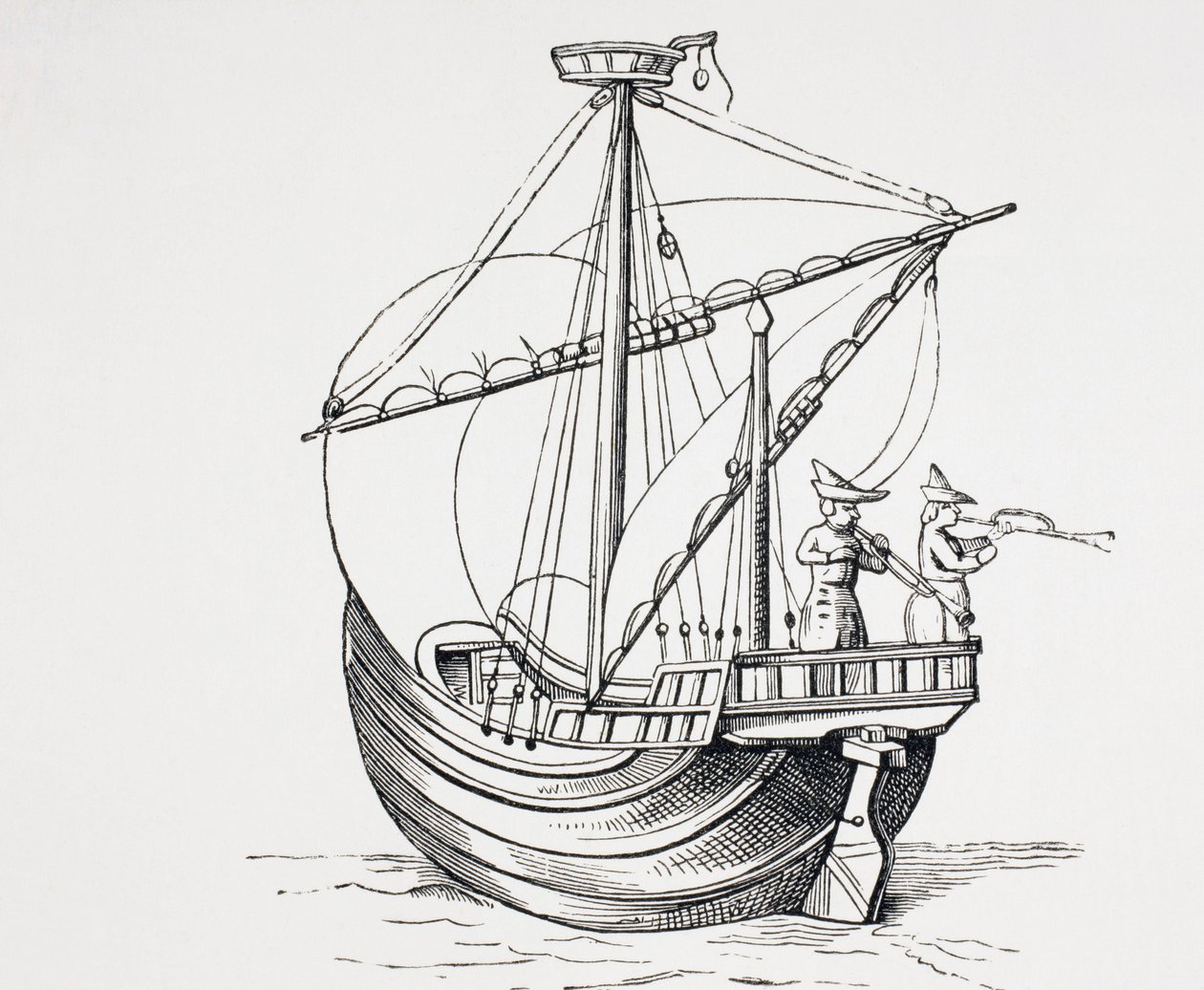 Um barco à vela do século XV. de Paul Lacroix