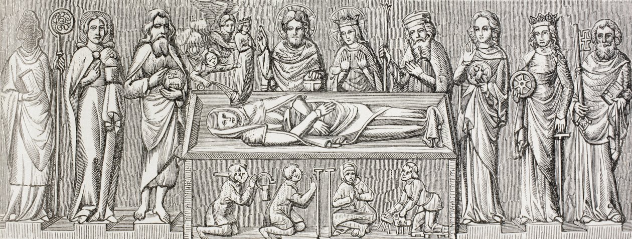 Após o baixo-relevo no túmulo de Elisabeth da Hungria de Paul Lacroix