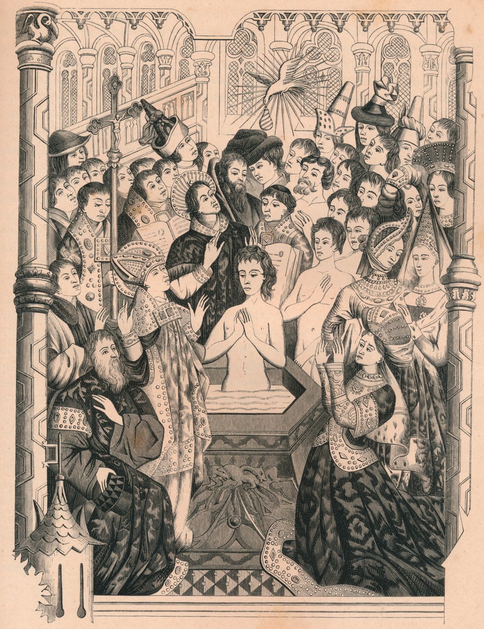 Batismo do rei Clovis I, século XV, 1849. de Paul Lacroix
