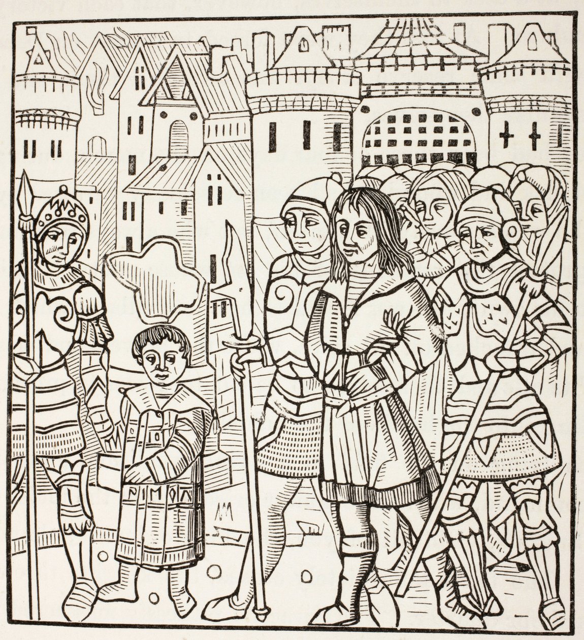 O rei São Luís, Luís Ix de França, e os seus dois irmãos, Afonso e Carlos, são capturados pelos sarracenos após a batalha de Fariskur, em abril de 1250, durante a Sétima Cruzada. de Paul Lacroix