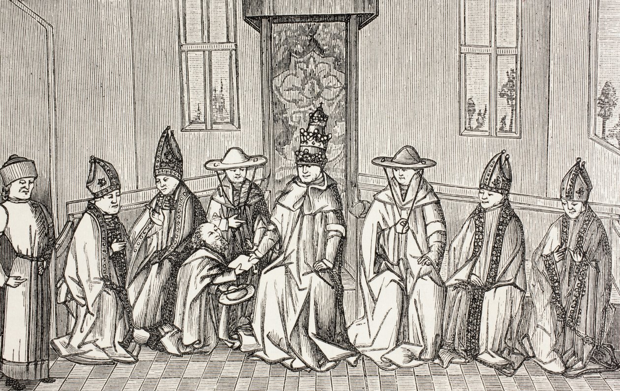 Pedro, o Eremita, entrega a mensagem de Simeão, Patriarca de Jerusalém, ao Papa Urbano Ii. de Paul Lacroix