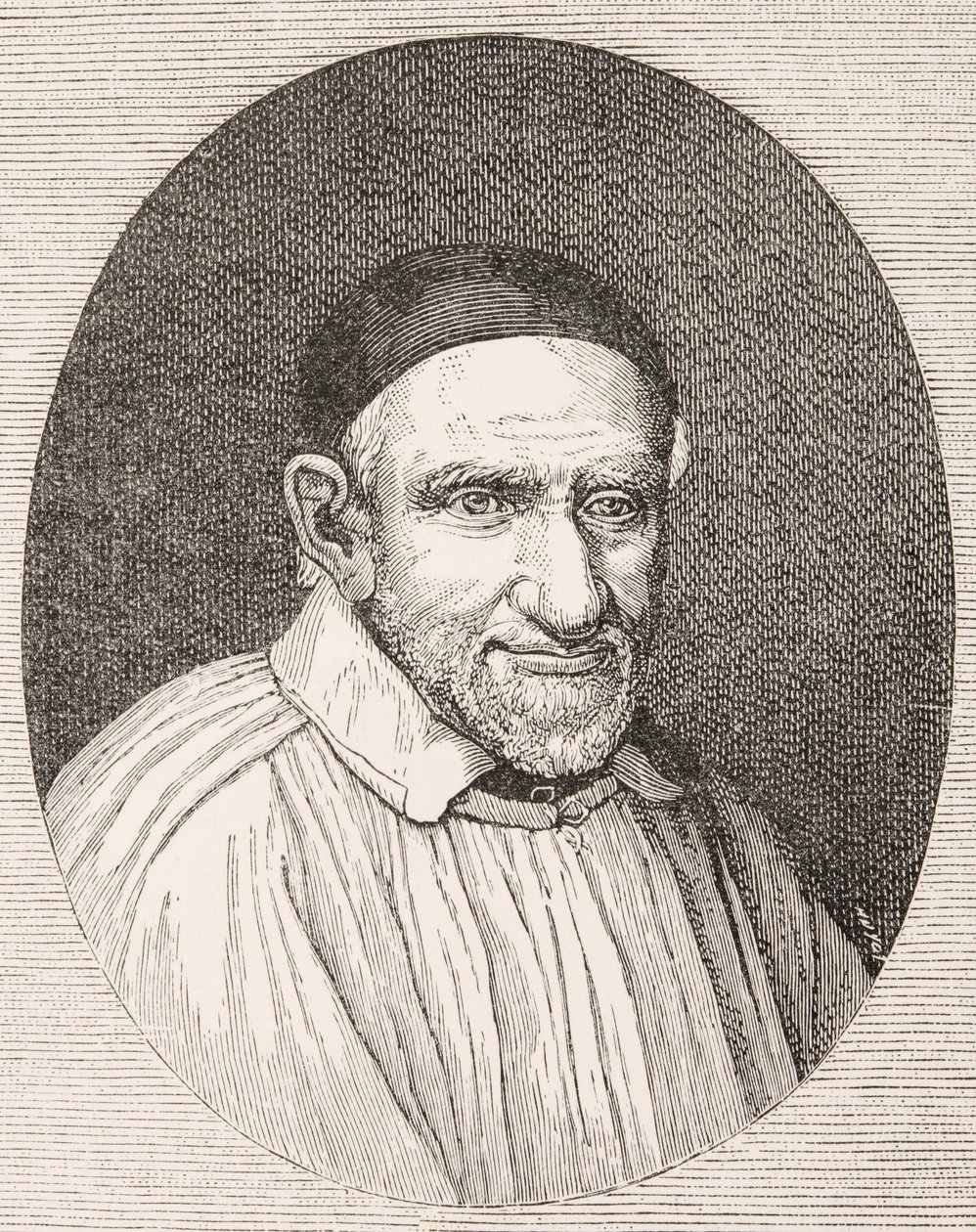 São Vicente de Paulo 1581 - 1660. Padre e santo católico francês. Segundo uma obra de Simon François. de Paul Lacroix