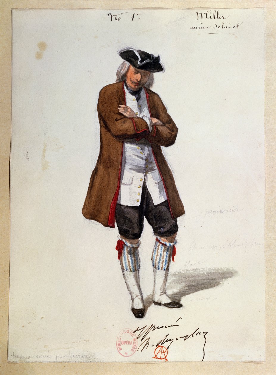 Figurino para Luisa Miller por Giuseppe Verdi, sketch de Paul Lormier