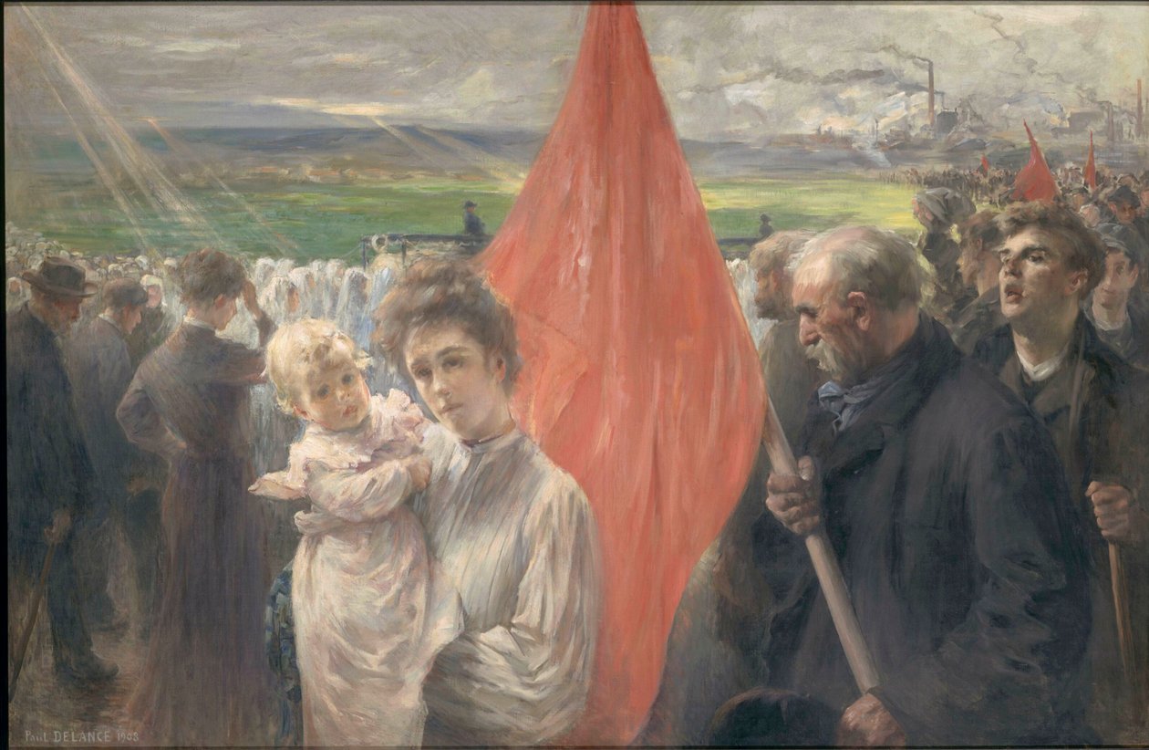 Uma greve em Saint-Ouen, 1908. de Paul Louis Delance