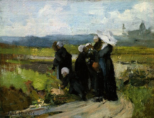 Os Órfãos de Bayeux (óleo sobre painel) de Paul Louis Delance