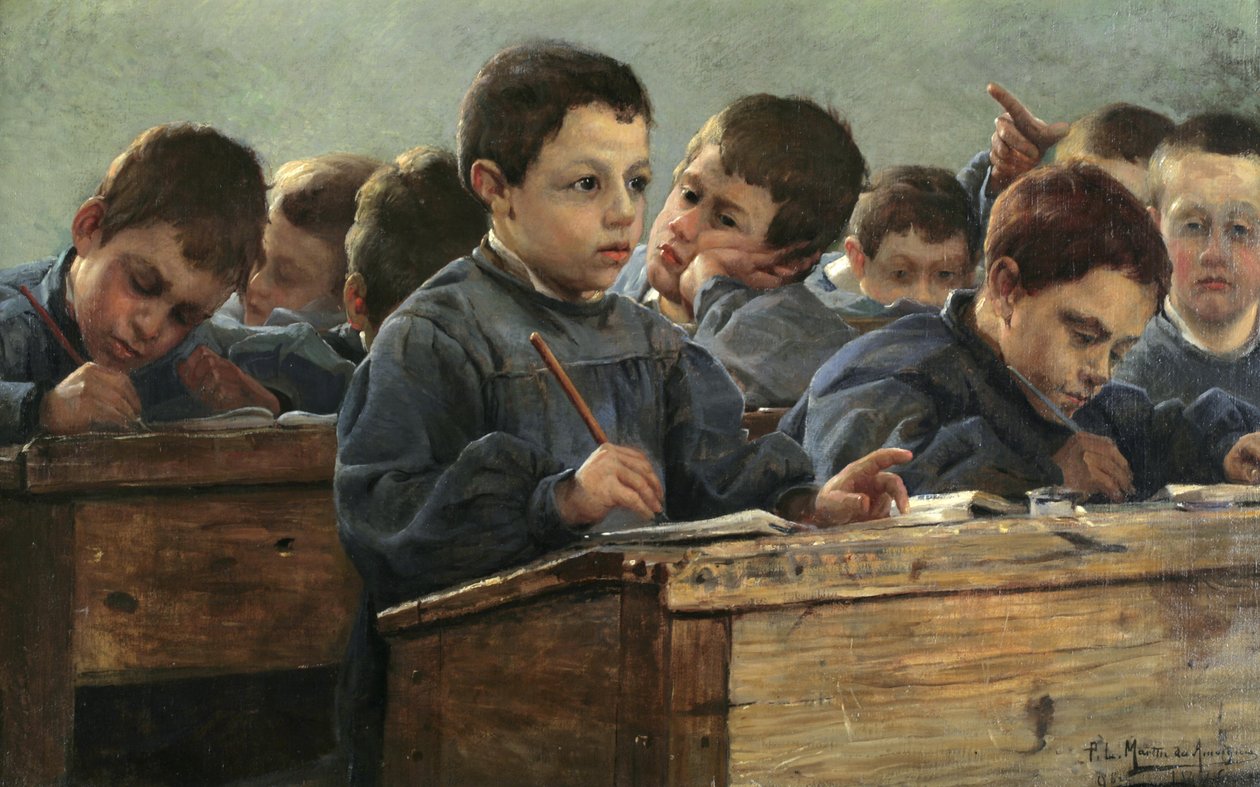 Na sala de aula, 1886. de Paul Louis Martin des Amoignes