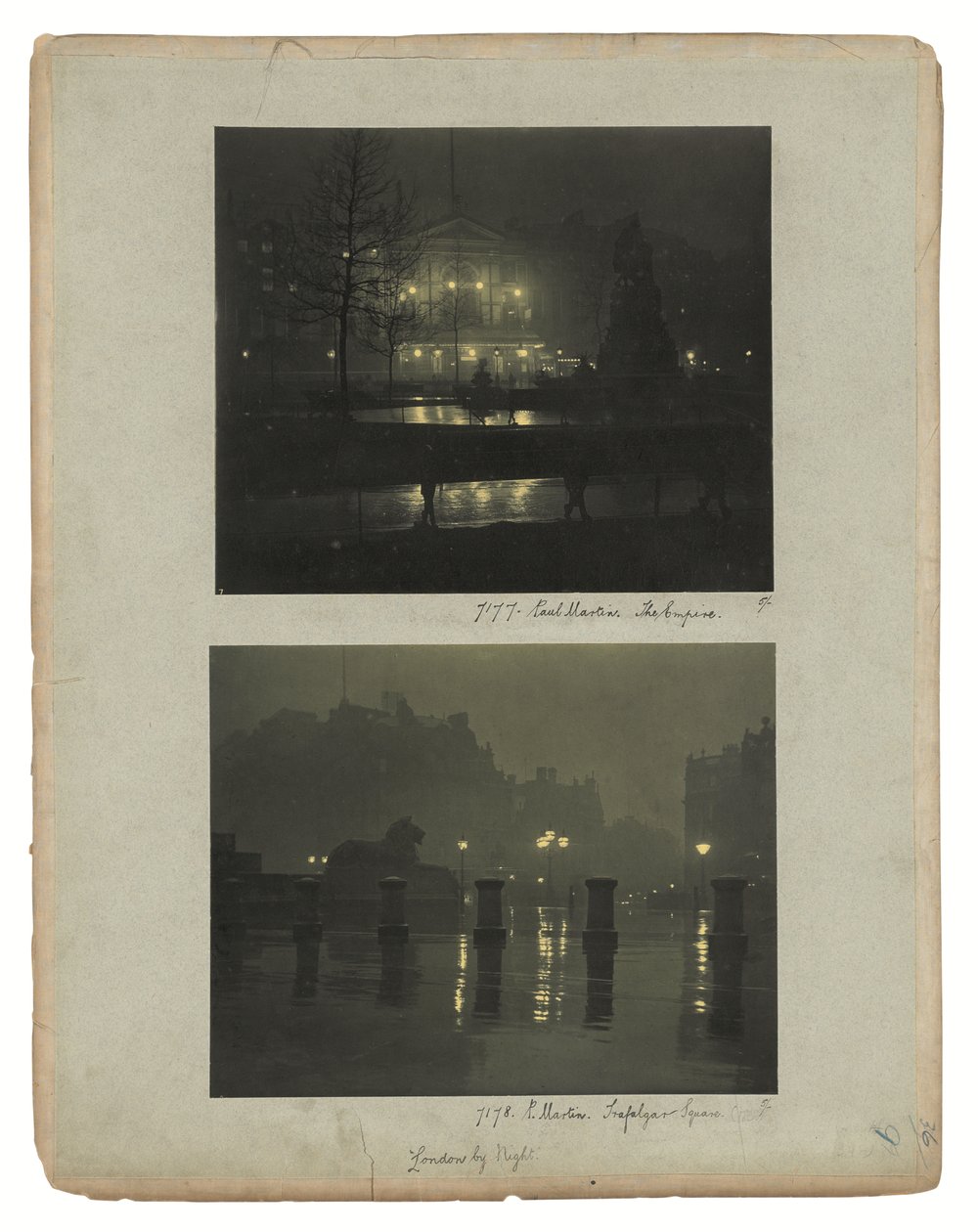 London by Gaslight, c.1896 (impressões a carbono em tons de verde) de Paul Martin