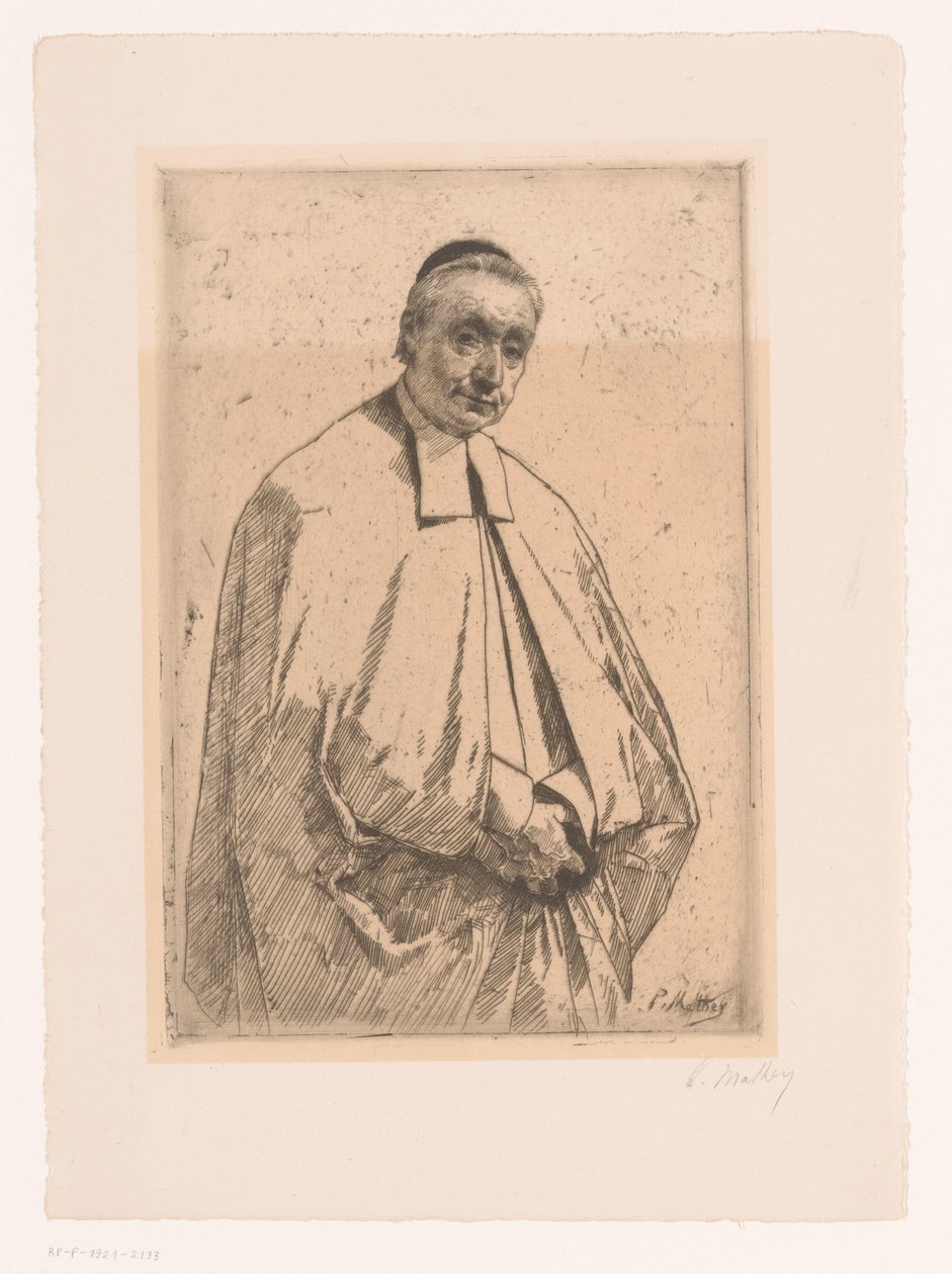 Retrato de um clérigo de Paul Mathey (signed by artist)