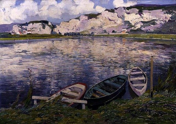 Os Penhascos (óleo sobre tela) de Paul Mathieu