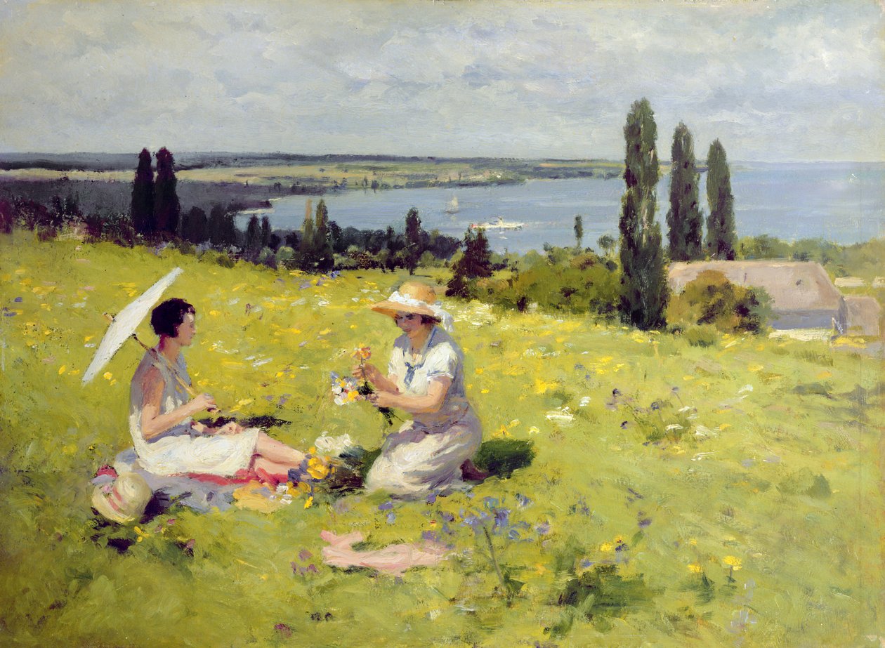 Colhendo flores (óleo sobre tela) de Paul Michel Dupuy