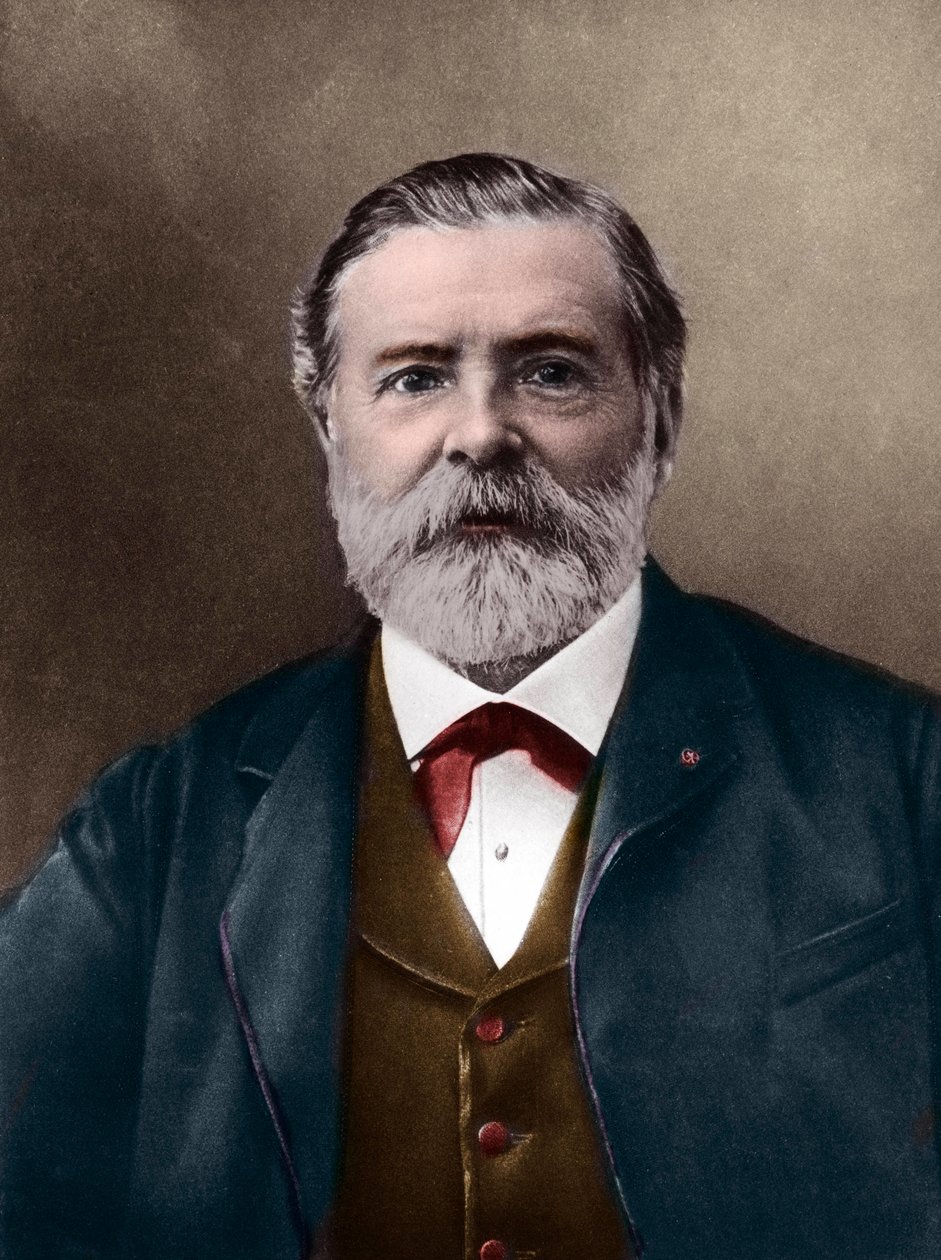 Retrato de Etienne-Jules Marey (1830-1904); cientista e cronofotógrafo inglês; inventor do esfigmógrafo e pioneiro da fotografia e do cinema. Fotografia de Nadar, Paul (1856-1939). Coloração digital. de Paul Nadar
